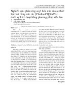 Nghiên cứu phản ứng acyl hóa một số alcohol bậc hai bằng xúc tác [CholineCl][ZnCl2]3 dưới sự kích hoạt bằng phương pháp siêu âm