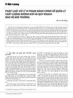 Pháp luật xử lý vi phạm hành chính về quản lý chất lượng không khí và quy hoạch bảo vệ môi trường