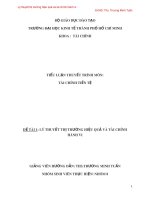 Tiểu luận thuyết trình môn Tài chính tiền tệ: Lý thuyết thị trường hiệu quả và tài chính hành vi