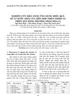 Nghiên cứu khả năng ứng dụng hiệu quả xử lý nước thải của hỗn hợp phèn nhôm và phèn sắt bằng phương pháp hóa lý