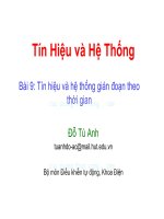 Bài giảng Tín hiệu và hệ thống: Bài 9 - Đỗ Tú Anh