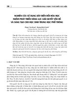 Nghiên cứu sử dụng dãy biến đổi hóa học nhằm phát triển năng lực giải quyết vấn đề và sáng tạo cho học sinh trung học phổ thông