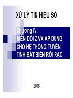 Bài giảng Xử lý tín hiệu số: Chương 4 - Lê Vũ Hà