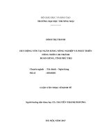 luận văn thạc sĩ huy động vốn tại ngân hàng nông nghiệp và phát triển nông thôn – chi nhánh đoan hùng, tỉnh phú thọ 