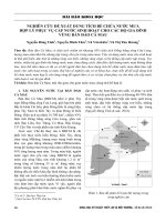 Nghiên cứu đề xuất dung tích bể chứa nước mưa hợp lý phục vụ cấp nước sinh hoạt cho các hộ gia đình vùng bán đảo Cà Mau