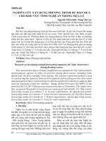 Nghiên cứu xây dựng phương trình dự báo mưa cho khu vực tỉnh Nghệ An trong mùa lũ