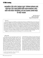 Nghiên cứu xây dựng quy trình đánh giá rủi ro cây ngô biến đổi gen kháng sâu đối với môi trường và đa dạng sinh học ở Việt Nam