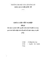 Khóa luận tốt nghiệp: Đào tạo và phát triển nguồn nhân lực ở nước ta trong quá trình hội nhập kinh tế quốc tế, thực trạng và giải pháp