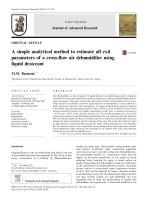 A simple analytical method to estimate all exit parameters of a cross-flow air dehumidifier using liquid desiccant