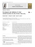 Development and validation of a lead emission inventory for the Greater Cairo areac