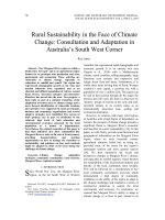 Rural Sustainability in the face of climate change: Consultation and adaptation in Australia’s South West Corner