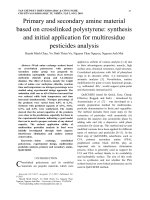 Primary and secondary amine material based on crosslinked polystyrene: synthesis and initial application for multiresidue pesticides analysis