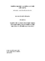 Chuyên đề cuối khóa: Nghiên cứu và phân tích thực trạng của hoạt động trách nhiệm xã hội tại Công ty cổ phần may Sài Gòn 3