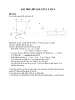 Bài tập lớn: Nguyên lý máy - Đề 3