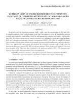 Determination of species distribution and formation constants of complexes between ion Cu2+ and amino acids using multivariate regression analysis