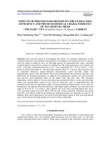 Effects of process parameters on the extraction efficiency and physicochemical characteristics of tea seed oil from “TRUNGDU” tea (Camellia sinensis O. Kuntze) variety