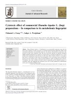 Cytotoxic effect of commercial Humulus lupulus L. (hop) preparations – In comparison to its metabolomic fingerprint