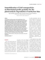 Immobilization of ZnO nanoparticles on fluorinated perlite granules for the photocatalytic degradation of methylene blue
