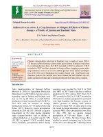 Saffron (Crocus sativus L.) crop insurance to mitigate ill effects of climate change - A priority of Jammu and Kashmir state