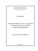 luận văn thạc sĩ kế toán chi phí sản xuất và giá thành sản phẩm tại công ty cổ phần gốm xây dựng hiệp hòa 