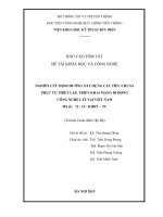 Báo cáo tóm tắt đề tài khoa học và công nghệ: Nghiên cứu định hướng xây dựng các tiêu chuẩn phục vụ thiết lập, triển khai mạng di động công nghệ LTE tại Việt Nam