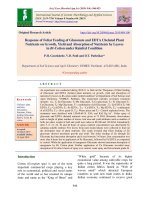 Response of foliar feeding of Gluconate and Edta chelated plant nutrients on growth, yield and absorption of nutrients by leaves in Bt-Cotton under rainfed condition