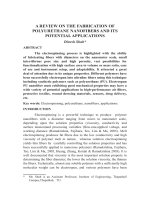 A review on the fabrication of Polyurethane nanofibers and its potentialapplica