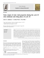 Solar origins of solar wind properties during the cycle 23 solar minimum and rising phase of cycle 24