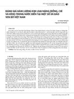 Đánh giá hàm lượng kim loại nặng (đồng, chì và kẽm) trong nước biển tại một số xã đảo ven bờ Việt Nam