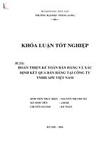 Khóa luận tốt nghiệp: Hoàn thiện kế toán bán hàng và xác định kết quả bán hàng tại Công ty TNHH APE Việt Nam