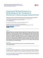 Constructed Wetland Systems as a Methodology for the Treatment of Wastewater in Bucaramanga Industrial Park
