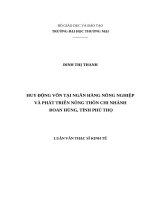 luận văn thạc sĩ huy động vốn tại ngân hàng nông nghiệp và phát triển nông thôn – chi nhánh đoan hùng, tỉnh phú thọ 
