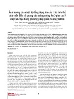 Ảnh hưởng của nhiệt độ lắng đọng lên cấu trúc tinh thể, tính chất điện và quang của màng mỏng ZnO pha tạp F được chế tạo bằng phương pháp phún xạ magnetron