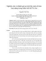 Nghiên cứu và đánh giá sự tích lũy một số kim loại nặng trong trầm tích hồ Trị An