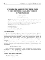 Applying linear relationships in vector spaces applying linear relationships in vector spaces to solve the problem class about incidence to solve the problem class about incidence in