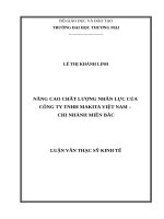luận văn thạc sĩ nâng cao chất lượng nhân lực của công ty TNHH makita việt nam   chi nhánh miền bắc 