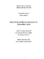 Luận văn Thạc sĩ Kinh tế: Phân tích chuỗi giá trị xoài cát tỉnh Đồng Tháp