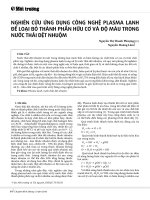 Nghiên cứu ứng dụng công nghệ plasma lạnh để loại bỏ thành phần hữu cơ và độ màu trong nước thải dệt nhuộm