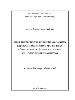 Phát triển cho vay khách hàng cá nhân tại Ngân hàng Thương mại Cổ phần Công thương Việt Nam  Chi nhánh Khu Công nghiệp Hải Dương