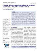 The research determines appropriate parameters in the synthesis process of syringic acid grafted chitooligosaccharides