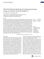 Thiết kế hệ thống thu thập dữ liệu môi trường trong nhà màng sử dụng các cảm biến và máy tính Raspbery Pi