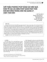 Giới thiệu phương pháp đánh giá hiệu quả kinh tế của các biện pháp giảm phát thải khí nhà kính trong lĩnh vực quản lý chất thải rắn