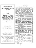 Báo cáo tóm tắt Đề tài khoa học công nghệ cấp tỉnh: Nghiên cứu và đề xuất giải pháp phát triển loại hình du lịch văn hóa tâm linh trên địa bàn tỉnh Quảng Trị