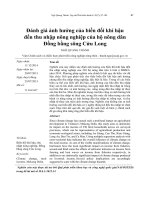 Đánh giá ảnh hưởng của biến đổi khí hậu đến thu nhập nông nghiệp của hộ nông dân Đồng bằng sông Cửu Long