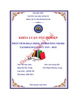 Khóa luận tốt nghiệp: Phân tích hoạt động Marketing nội bộ tại khách sạn Duy Tân – Huế