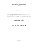 Tóm tắt Luận văn Thạc sĩ Kế toán: Hoàn thiện phân tích tình hình tài chính tại Công ty Cổ phần Cơ điện và Xây dựng Việt Nam