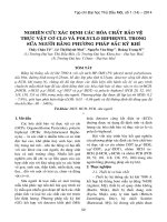 Nghiên cứu xác định hóa chất bảo vệ thực vật cơ Clo và Bolyclo Bephenyl trong sữa người bằng phương pháp sắc ký khí