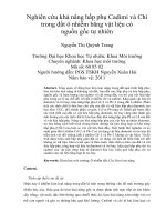 Nghiên cứu khả năng hấp phụ Cadimi và chì trong đất ô nhiễm bằng vật liệu có nguồn gốc tự nhiên