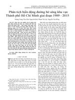 Phân tích biến động đường bờ sông khu vực Thành phố Hồ Chí Minh giai đoạn 1989 - 2015