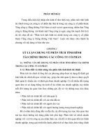 Tóm tắt Luận văn Thạc sĩ Kế toán: Phân tích tình hình tài chính trong các công ty cổ phần thuộc Tổng công ty Hàng không Việt Nam